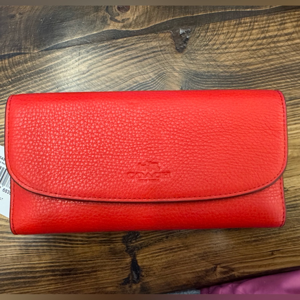 NWT LEATHER RED COACH WALLET